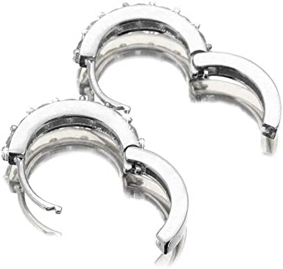 Schmuck für Damen, Ohrringe, Creolen, Diamant, Strass, Silber von Generic