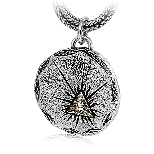 Schmuck für Herren, Gothic-Halskette mit Anhänger „Auge Gottes“ aus S925er Sterlingsilber für Herren von Generic