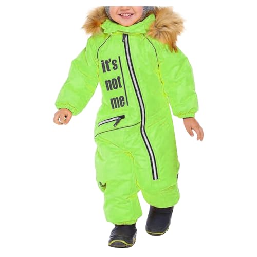 Schneeanzug Kinder Warmes Daunenjacke Set Wasserdichter Winter Skijacke Softshell Dickere Skihose Fellkragenkapuze Winddichter Skianzug Reflektierenden Streifen Schneeoverall Outdoor Skioverall von Generic