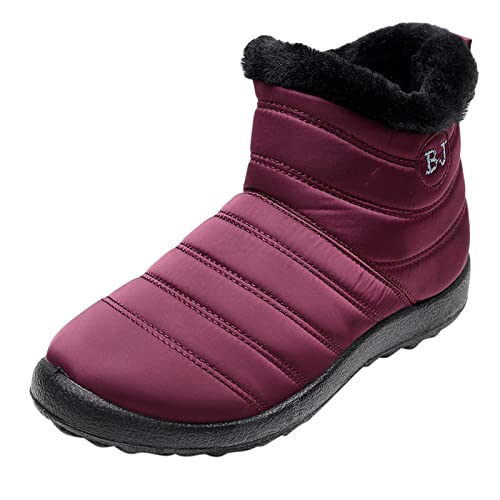 Schneeboots Damen Wasserdicht - Winterboots Damen Gefüttert Stiefeletten Orthopädische Ankle Boots Warme Schlupfstiefeletten rutschfest Winterschuhe Knöchelhoch Skischuhe Bequem Damenstiefel von Generic