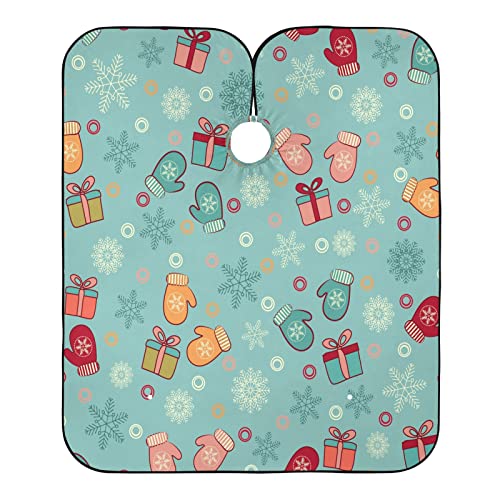 Schneeflocken Und Fäustlinge Muster Haarschneideumhang Schmutzabweisend Frisörumhang Wasserdichte Salon Cape Für Friseur Friseursalon Mädchen 140X168Cm von Generic