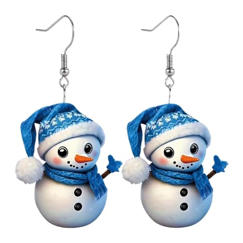 Schneemann Ohrringe für Damen, Acryl Schneemann Ohrringe | 2D Acryl Schneemann Ohrhänger für Frauen | Saisonale Mode Ohrringe für Tochter Mutter Freundin für von Generic