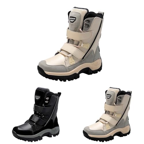 Schneestiefel Damen Gefüttert - Winterstiefel Mit Schnürsenkel Langschaft Skistiefel Orthopädische Winterschuhe rutschfeste Snowboots Leichte Wanderstiefel Winter Thermostiefel Halbstiefel von Generic