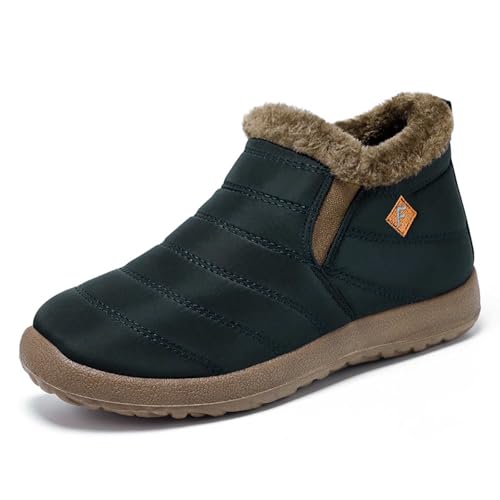 Schneestiefel Damen Wasserdicht Winterstiefel Plüsch Gefütterte Schneestiefel Winterschuhe Winter Warm Kurzschaft Stiefel Boots Schuhe Stiefeletten Winterboots Schnürstiefel (Blue, 41) von Generic