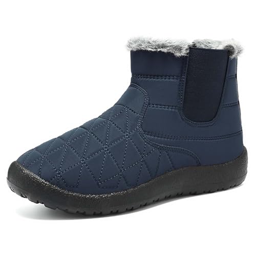 Schneestiefel Damen Winterstiefel Trachten Elegant Schlupfschuhe Mittelalter Stiefel Absatz Ankle Boots Westernstiefel Damenstiefel Kurzschaft Stiefel Stiefeletten Snow Boots (Blue, 37) von Generic