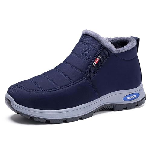 Schneestiefel Damen Winterstiefel Wasserdicht Warm Trekking Wanderschuhe Kurzschaft Stiefel Gefütterte Schnürstiefel Winterschuhe Winter Kurzschaft Stiefel Boots Schuhe mit Fell gefüttert (Blue, 39) von Generic