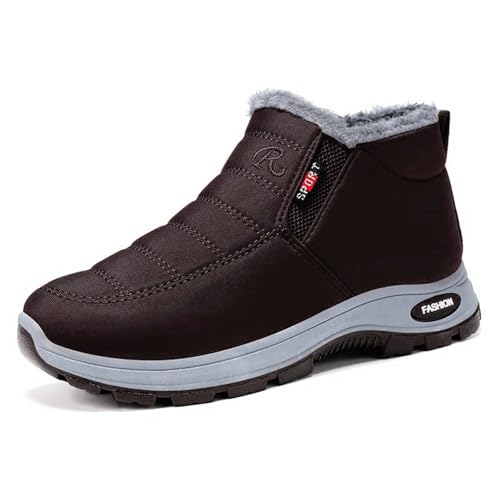Schneestiefel Damen Winterstiefel Wasserdicht Warm Trekking Wanderschuhe Kurzschaft Stiefel Gefütterte Schnürstiefel Winterschuhe Winter Kurzschaft Stiefel Boots Schuhe mit Fell gefüttert (Coffee, 35) von Generic