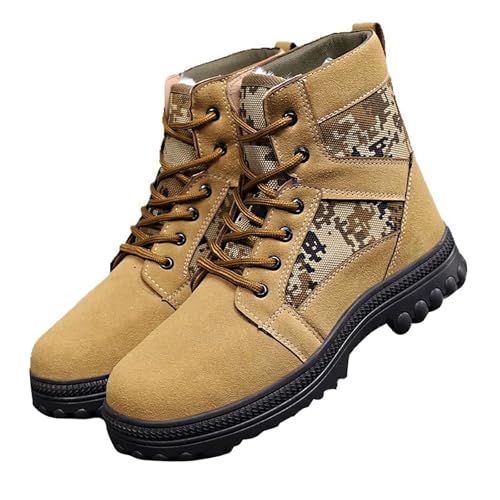 Schneestiefel für Herren, kurze Wanderstiefel, aus Baumwolle, mit Fleece gefüttert, warm, Schnürsenkel, für den Außenbereich, rutschfest, Herbst/Winter 2025, braun, 43 EU von Generic