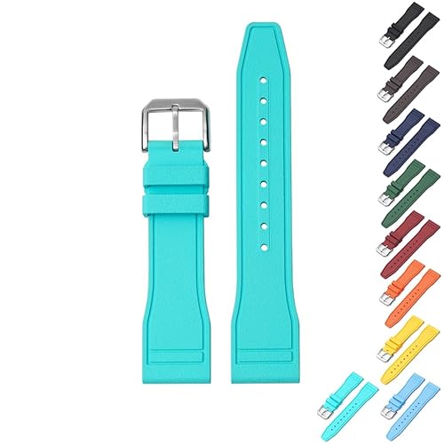 Schnellverschluss-Gummiband für IWC-Pilotenuhren, Ersatz-Gummibänder für Pilotenuhren, mehrere Farben (22 mm, Türkis) von Generic