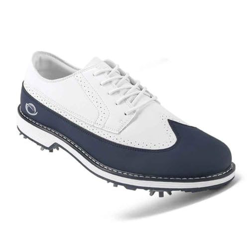 Schnür-Golfschuhe Für Herren Casual Golfer Trägt Turnschuhe Outdoor wasserdichte Walking Fitness Schuhe,Blau,46 EU von Generic