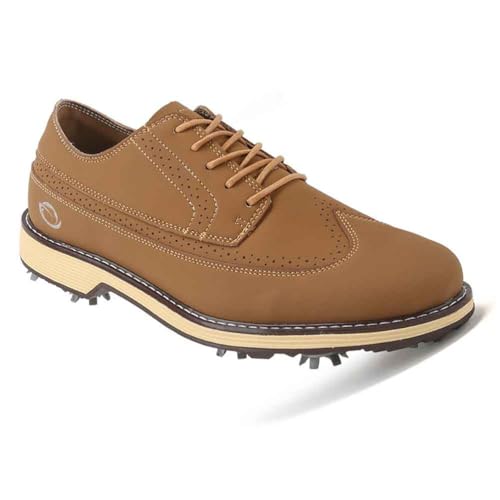 Schnür-Golfschuhe Für Herren Casual Golfer Trägt Turnschuhe Outdoor wasserdichte Walking Fitness Schuhe,Braun,40 EU von Generic