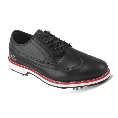 Schnür-Golfschuhe Für Herren Casual Golfer Trägt Turnschuhe Outdoor wasserdichte Walking Fitness Schuhe,Schwarz,47 EU von Generic