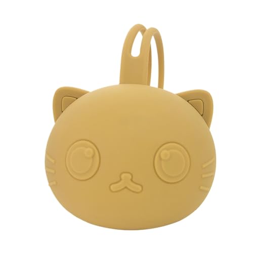 Schnullerbox – tragbarer Schnuller-Organizer aus Silikon mit Umhängeband – Nippelhalter-Etui, süßer Behälter in Katzenform, für Wickeltaschen, Kinderwagen oder Geldbörsen von Generic