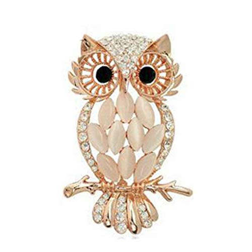Schöne Broschen mit Strass, Eule, Kiefer, vergoldet, Brosche, Opal, Brosche, Schal, Clips, eleganter und beliebter Schmuck von Generic