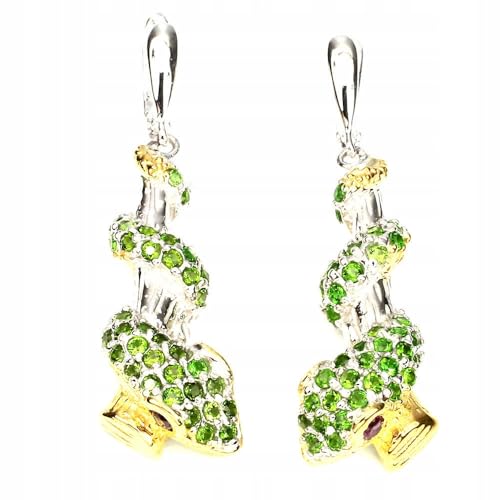 Schöne natürliche Rhodolith Diopside Ohrringe von Generic
