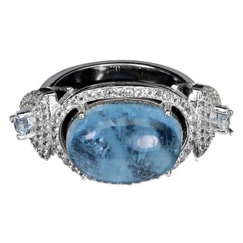 Schöner Ring r 13 natur Aquamarin weiß Topas, Single Schöner Ring r 13 natur Aquamarin weiß Topas, Single von Generic