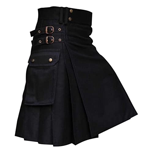 Schottischer Rock Herren, Schottischer Kilt Klassischer Rock Herren Karo Rock mit Taschen kurzer Schottenrock Karierter Kilt Schottischer Mit Kontrasttaschen Schottischen Vintage Kilt Schottischer Rock Herren, Schottischer Kilt Klassischer Rock Herren Karo Rock mit Taschen kurzer Schottenrock Karierter Kilt Schottischer Mit Kontrasttaschen Schottischen Vintage Kilt von Generic