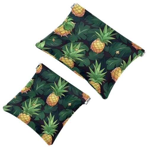 Schrapnell-Tasche für Geldbörse, Cartoon-Ananas, 1156, wasserdichte Make-up-Tasche, tragbare Tasche für Damen, Geschenke, 2 Stück, Mehrfarbig 04, A：7.1x5.8in/18x14.8cm，B:4.7x4.5in/12x11.5cm von Generic