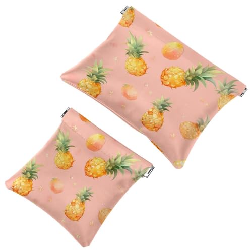 Schrapnell-Tasche für Geldbörse, Cartoon-Ananas, 1189, wasserdichte Make-up-Tasche, tragbare Tasche für Damen, Geschenke, 2 Stück, Mehrfarbig 09, A：7.1x5.8in/18x14.8cm，B:4.7x4.5in/12x11.5cm von Generic
