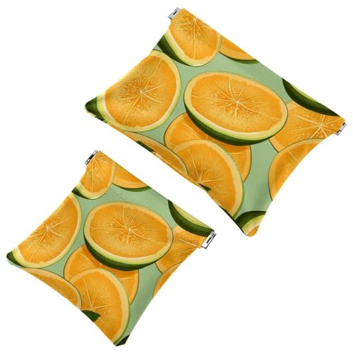 Schrapnellbeutel für Geldbörse, Hami-Melon-1420 wasserdichte Make-up-Tasche, tragbare Tasche für Damen, 2 Stück, Mehrfarbig 03, A：7.1x5.8in/18x14.8cm，B:4.7x4.5in/12x11.5cm von Generic