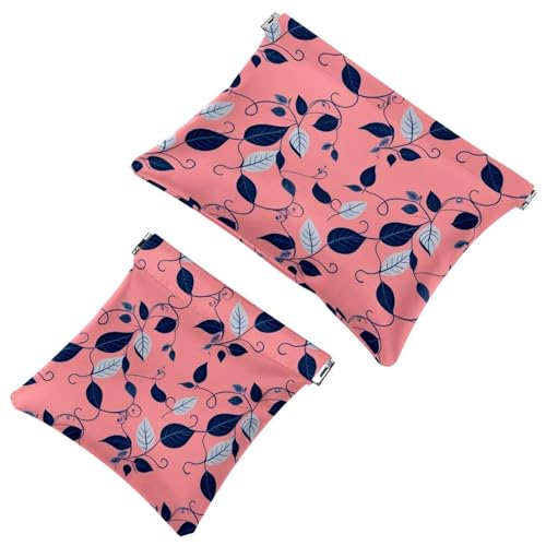 Schrapnellbeutel für Geldbörse, farbige Blätter, 1189 wasserdichte Make-up-Tasche, tragbare Tasche für Frauen, Geschenke, 2 Stück, Mehrfarbig 03, A：7.1x5.8in/18x14.8cm，B:4.7x4.5in/12x11.5cm von Generic