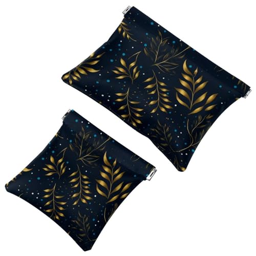 Schrapnellbeutel für Geldbörse, farbige Blätter, wasserdichte Make-up-Tasche, tragbare Tasche für Damen, 2 Stück von Generic