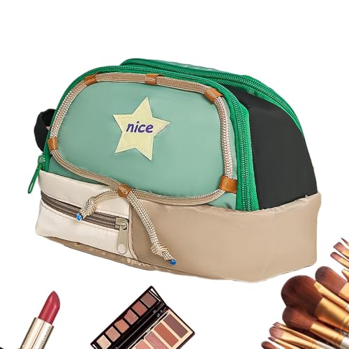 Schreibwarenetui – niedliche Bleistifttasche, große Kapazität mit Sternmuster, niedliches ästhetisches Federmäppchen, Stifthalter mit Reißverschluss im Sternmuster für Ihre, grün, Consulte la von Generic