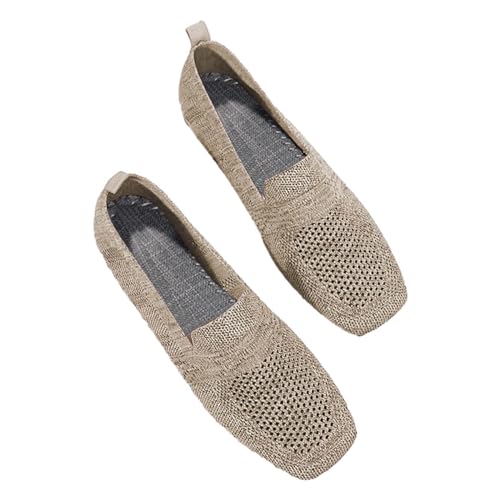 Schuhe Damen Elegant Flach Beige Damen Gestrickte Atmungsaktive Weiche Seite Weiche Sohle Freizeitschuhe Abendschuhe Weich Bequem Walkingschuhe Aushöhlen Atmungsaktiv Sommerschuhe Einfarbig Schuhe Damen Elegant Flach Beige Damen Gestrickte Atmungsaktive Weiche Seite Weiche Sohle Freizeitschuhe Abendschuhe Weich Bequem Walkingschuhe Aushöhlen Atmungsaktiv Sommerschuhe Einfarbig von Generic