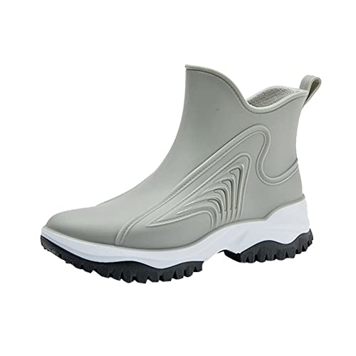 Schuhe Damen Sneaker Günstig Damenmode Regenschuhe Außen wasserdichte Schuhe Küche Gummischuhe Weicher Boden Bequeme Regenstiefel mit Mittelrohr Damen Schuhe Pumps Flach von Generic