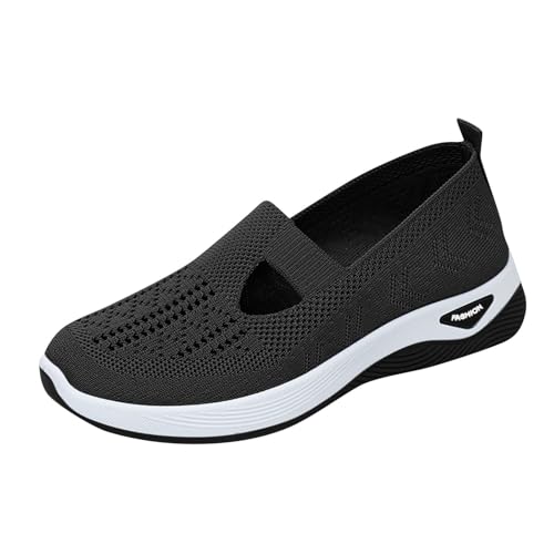 Schuhe Damen Sneaker Sommer Leichte Sommerschuhe Breite Füße Orthopädische Slip In Schuhe Damen Sommerschuhe Bequeme Damensneaker Leichte Slipper Damensandaletten 38,Schwarz von Generic