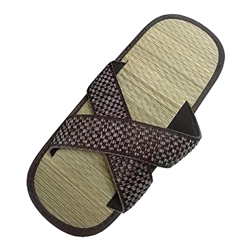 Schuhe Herren 45 Baumwolle Atmungsaktive Schuhe Sandalen Leinen Strandhausschuhe Startseite Flip-Flops Herren Herrenhausschuh Hausschuhe Herren Kuschelig (Z2-Brown, S) von Generic
