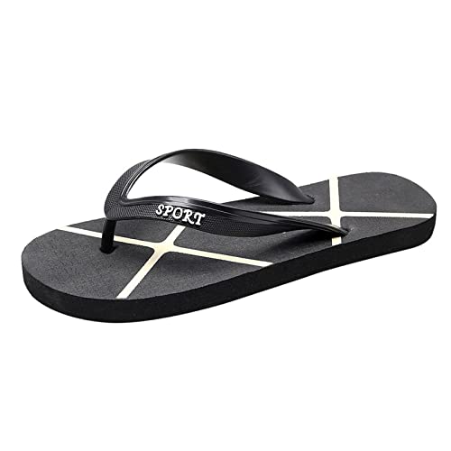 Schuhe Herren Elegant LoaferFlip Flops Herren Leder Duschschlappen Weich rutschfest Hauspantoffeln Open Toe Atmungsaktiv Flache Schuhe Leichtgewichts Sommerschuhe Coole Strandschuhe Fashion von Generic