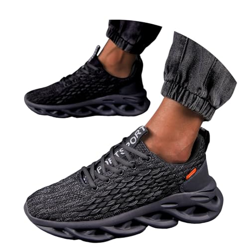 Schuhe Herren Sneaker, Running Schuhe Herren, Turnschuhe Mit Luftpolster Halbschuhe Mit Elastische Schnürsenkel Fashion Leichtgewichts Joggingschuhe rutschfeste Trainingsschuhe Outdoor Walkingschuhe von Generic