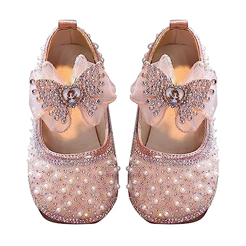 Schuhe Kinder 36 Kleinkind Baby Mädchen Glitzerkleid Prinzessin Schleife Ballettschuhe Baby Lederschuhe mit weichen Sohlen Sneaker Blinkend Mädchen von Generic