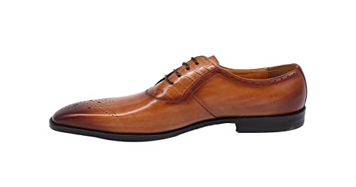 Schuhe Kleid Oxford for Herren Schnürschuh Brogue geprägte brünierte Zehenpartie quadratische Zehenpartie Rindsleder niedrige Oberseite rutschfeste Gummisohle Blockabsatz Party(38 EU) von Generic