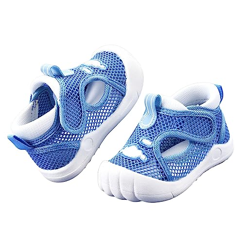 Schuhe Kleinkind-Sandalen für und Mädchen, Baby-Neugeborene, Sommer-Sneaker, niedliche atmungsaktive Netz-Rutsch-Design, Wandersandalen Sandalen Baby Elefanten (Blue, 21 Infant) von Generic