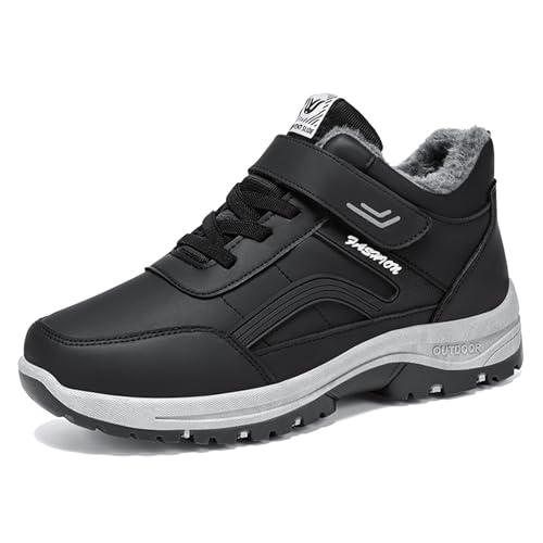 Schuhe Trekking Herren Wasserdicht, Casual Bergschuhe Herren rutschfest Abriebfest, Wärmend Trekkingschuhe mit Plüschfutte Outdoor Jogging Trekkingschuhe Leichte Gripstark Wanderschuhe von Generic