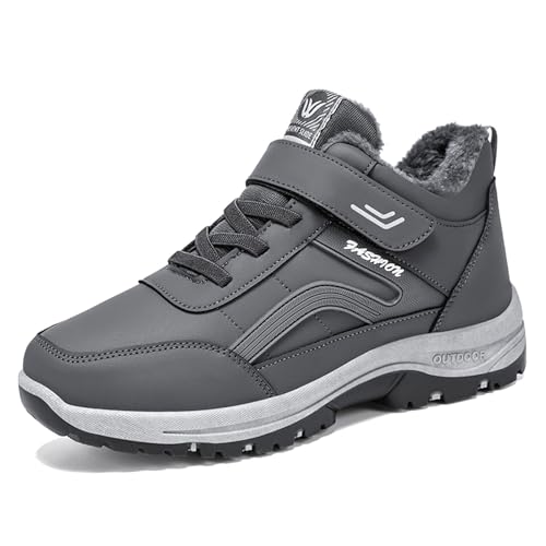 Schuhe Trekking Herren Wasserdicht, Casual Bergschuhe Herren rutschfest Abriebfest, Wärmend Trekkingschuhe mit Plüschfutte Outdoor Jogging Trekkingschuhe Leichte Gripstark Wanderschuhe von Generic