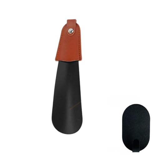 Schuhlöffel mit langem Griff, Schuhlöffel aus Edelstahl mit Ledergriff, robust und nicht kalt, geeignet for Kinder aller Gruppen, um das Tragen von Schuhen zu lernen(58cm) von Generic