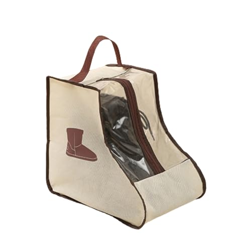Schuhtasche für Stiefel, staubdicht, mit Griff, hohe Stiefel-Aufbewahrung, vielseitiger Stiefel-Organizer, Schutztasche, Reise-Organizer, Kleiderschrank für Damen und Herren, Beige, Short style von Generic