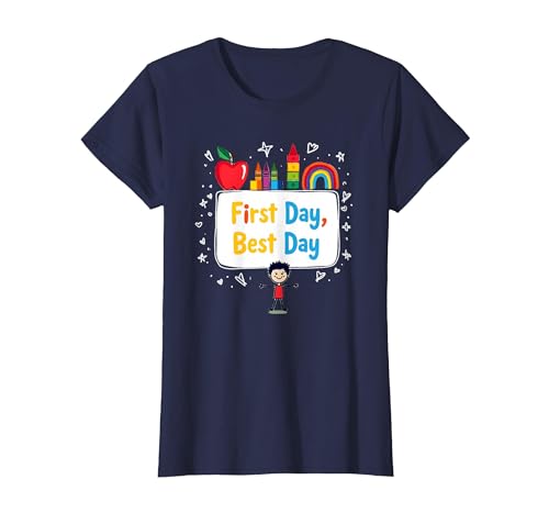 Schulfeier zum ersten Tag für Kinder T-Shirt, Damen, Marineblau, XS Schulfeier zum ersten Tag für Kinder T-Shirt, Damen, Marineblau, XS von Generic
