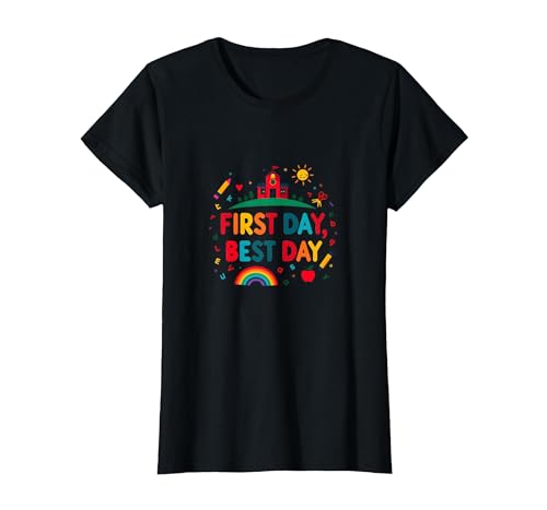Schulfeier zum ersten Tag für Kinder T-Shirt, Damen, Schwarz, XS Schulfeier zum ersten Tag für Kinder T-Shirt, Damen, Schwarz, XS von Generic