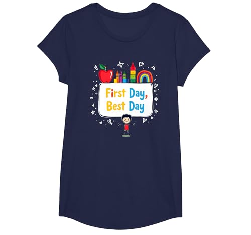 Schulfeier zum ersten Tag für Kinder T-Shirt, Girls, Marineblau, XS Schulfeier zum ersten Tag für Kinder T-Shirt, Girls, Marineblau, XS von Generic