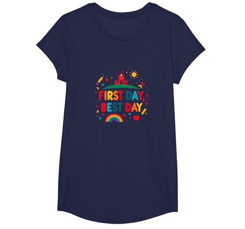 Schulfeier zum ersten Tag für Kinder T-Shirt, Girls, Marineblau, XS Schulfeier zum ersten Tag für Kinder T-Shirt, Girls, Marineblau, XS von Generic