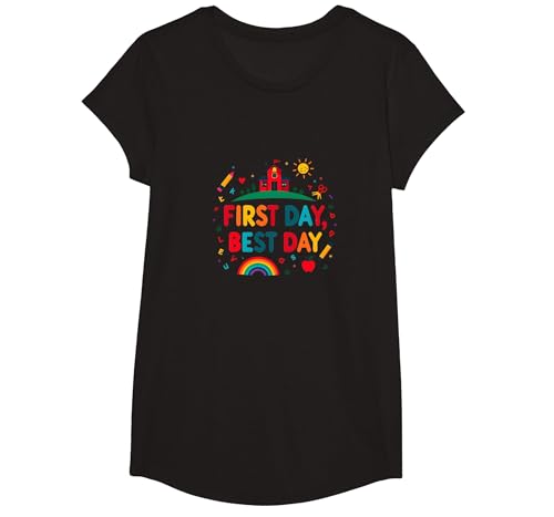 Schulfeier zum ersten Tag für Kinder T-Shirt, Girls, Schwarz, XS Schulfeier zum ersten Tag für Kinder T-Shirt, Girls, Schwarz, XS von Generic