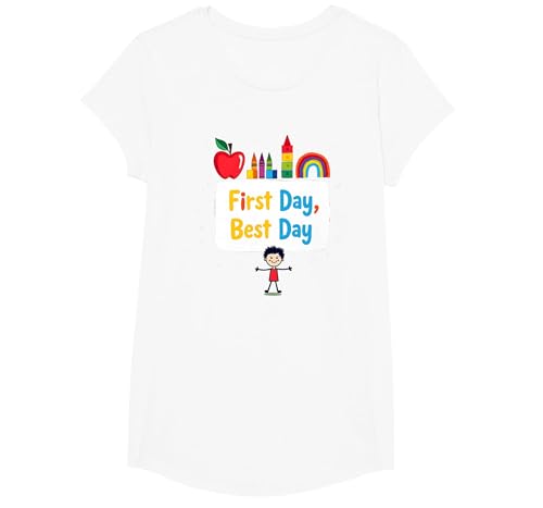 Schulfeier zum ersten Tag für Kinder T-Shirt, Girls, Weiß, XS Schulfeier zum ersten Tag für Kinder T-Shirt, Girls, Weiß, XS von Generic