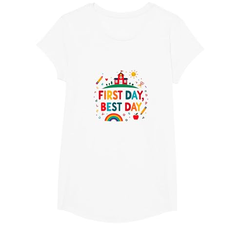 Schulfeier zum ersten Tag für Kinder T-Shirt, Girls, Weiß, XS Schulfeier zum ersten Tag für Kinder T-Shirt, Girls, Weiß, XS von Generic