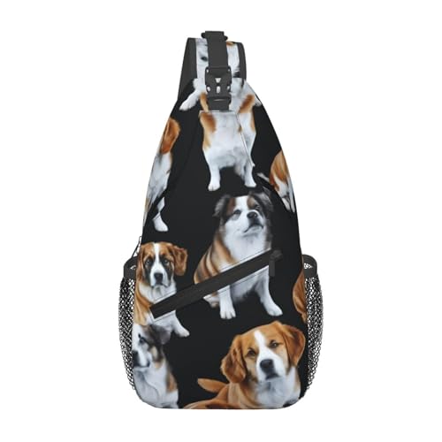 Schulterrucksack Englische Cowdogs Druck Anti-Diebstahl Brusttasche Tragbare Sporttasche Für Wandern Sport Herren 19X39Cm von Generic