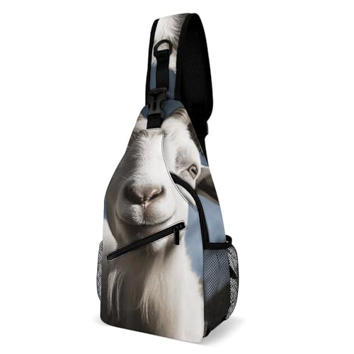 Schulterrucksack Ziege Anti-Diebstahl Sporttasche Elegant Crossbody Bags Für Herren Sport Sportlich 19X39Cm von Generic