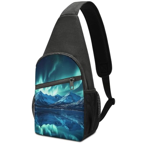 Schultertasche Aurora-See Elegant Umhängetasche Multipurpose Rucksack Für Wandern Herren Sport 19X39Cm von Generic